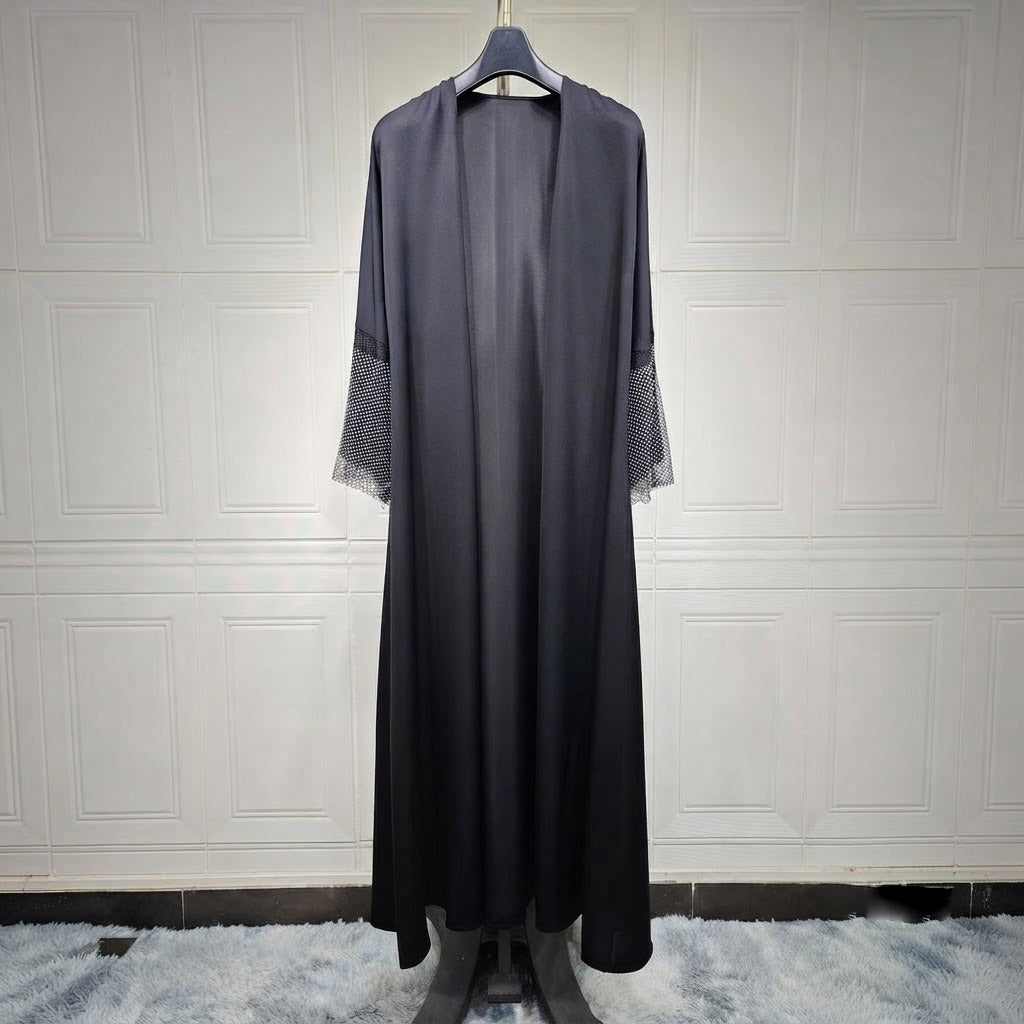 The 'Signature' Diamond-Mesh Open Abaya