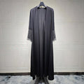 'Grace & Comfort' Striped Open-Front Abaya